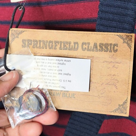 Springfield Classic NWT Men's Burgundy & Navy Striped Cardigan Size XXL - Picture 5 of 9